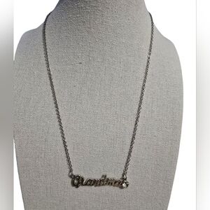 Grandma Silver-toned Necklace with Crystal